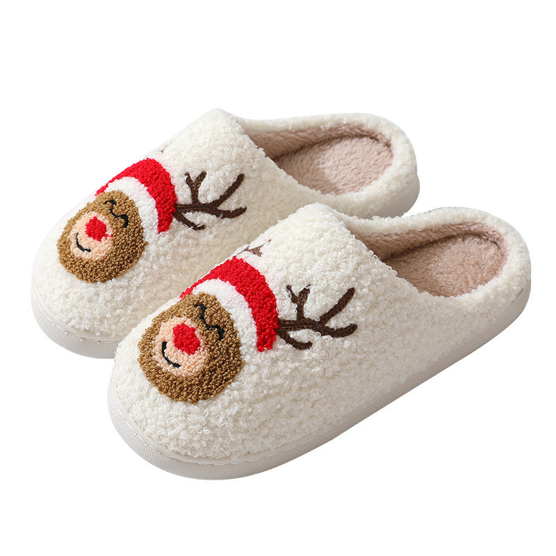 Christmas Home Slippers Cute Cartoon Santa Claus Cotton Slippers For Women And Men Couples Winter Warm Furry Shoes Christmas Home Slippers Cute Cartoon Santa Claus Cotton Slippers For Women And Men Couples Winter Warm Furry Shoes